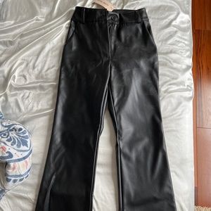 Black leather trousers